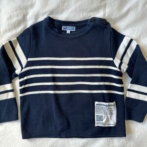 Jacadi Navy and White Striped Sweater